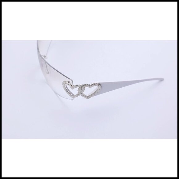 Oversized Y2K Rimless Sunglasses Wrap Around Trendy Unisex Shield Shades main image 7